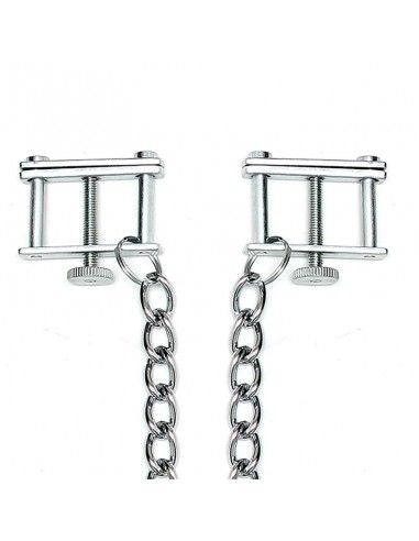 Rimba Bondage Play Pinzas para Pezones Con Cadena Ajustable