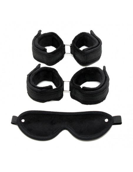 Rimba Bondage Play Set de Esposas para Munecas y Tobillos Color Negro