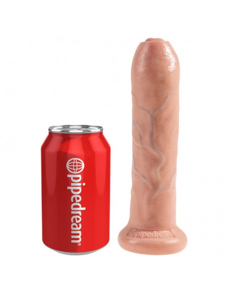 King Cock Dildo Realista con Glande Retractil Color Natural 7