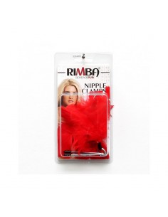Pinzas para Pezones con Plumas Rojas Ajustables 2