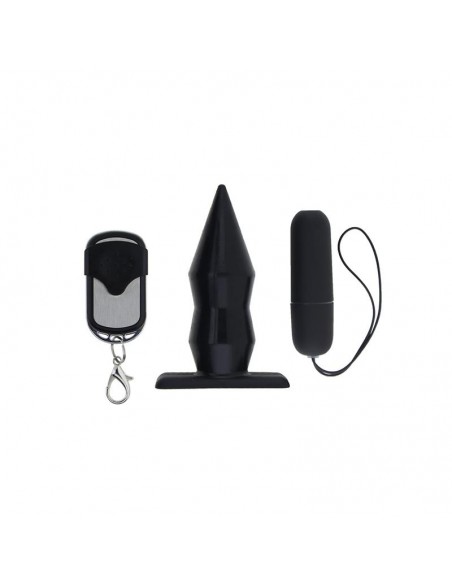 Plug Anal con Vibracion y Control Remoto Negro