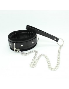 Collar con Correa de Metal e Interior Acolchado Negro 2