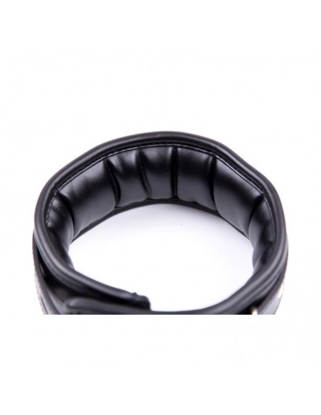 Collar con Correa de Metal e Interior Acolchado Negro