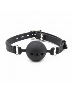 Mordaza de Bola Transpirable de Silicona 45 cm Talla M Negro 2