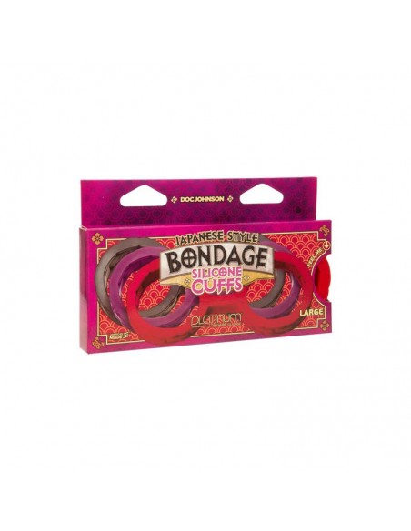 Esposas Japonesas para Bondage Silicona Premium Talla L Rojo