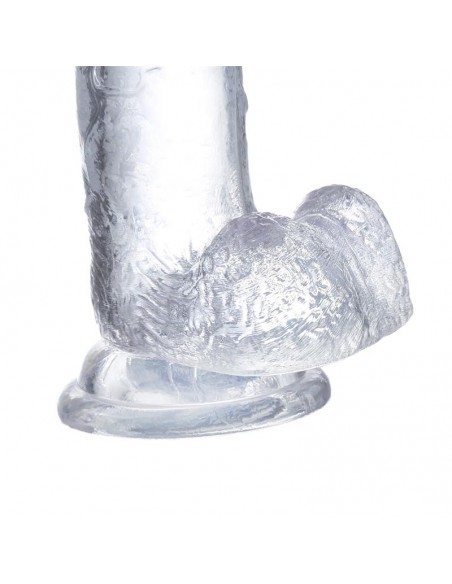 Dildo Realista con Testiculos Material Cristalino 20 cm