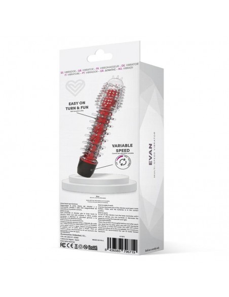 Evan Vibrador Multi Velocidad Rojo
