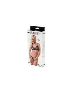 Rimba Amorable Conjunto de Sujetador y Abierto y Braga Leopardo Talla unica 2