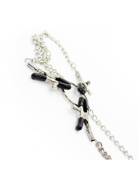 Pinzas para Pezones y Clitoris con Cadena Metal