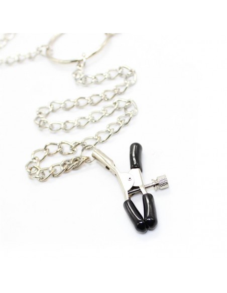 Pinzas para Pezones y Clitoris con Cadena Metal