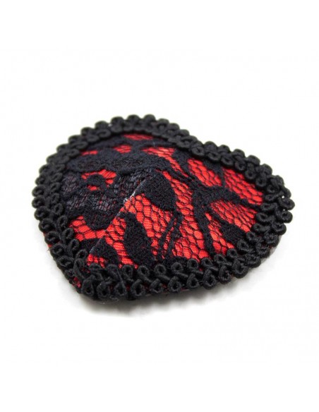 Pezoneras con Encaje Rojo Negro