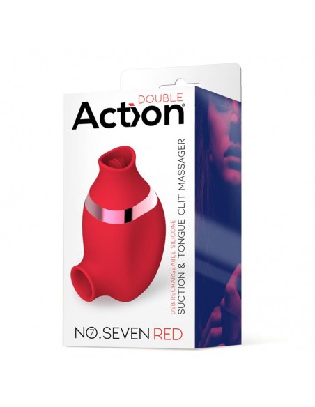 No Seven 2 en 1 Estimulador Clitoris y Lengua Estimuladora Rojo