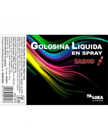 Golosina Liquida en Spray Sabor Cola 20 ml