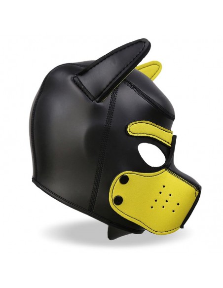 Hound Mascara de Perro Neopreno Hocico Extraible Negro Amarillo Talla unica