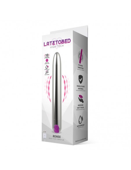 Renee Vibrador 10 Funciones 185 cm USB Plata