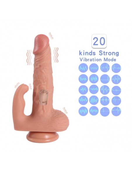 Haydon Dildo con 20 Modos de Vibracion y Estimulador de Clitoris