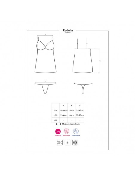 Redella Chemise y Tanga Negro