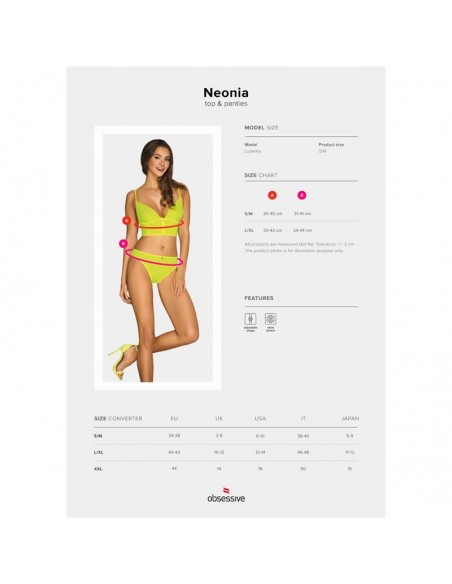 Neonia Set de 2 Piezas con Cremallera Amarillo Neon