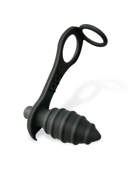 Aksten Plug Anal con Vibracion y Anillo para Testiculos