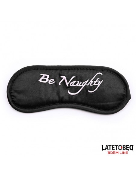 Set de 3 Piezas Antifaz Esposas y Plumas Negro