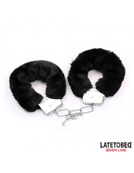 Set de 3 Piezas Antifaz Esposas y Plumas Negro
