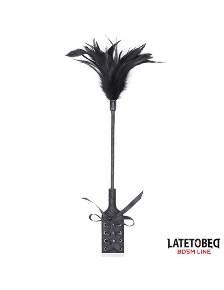 Multi Feathers Tickler and Lace Ribbon Paddle Comb