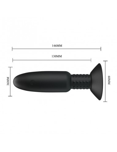 Plug Anal con Vibracion y Rotacion con Control Remoto USB