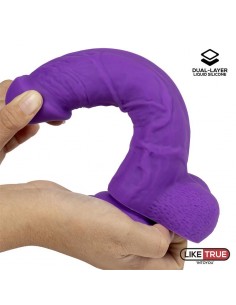 Dildo Realista Silicona Liquida Dual Layer 8 Purpura 2