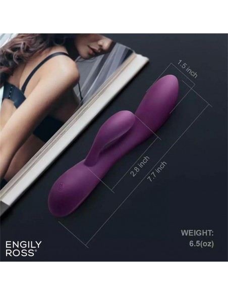 Bacall 30 Vibrador Silicona Liquida Inyectada Doble Motor USB Purpura