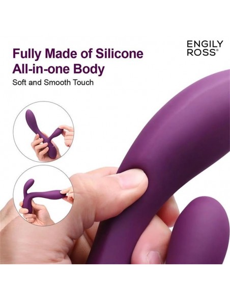 Bacall 30 Vibrador Silicona Liquida Inyectada Doble Motor USB Purpura