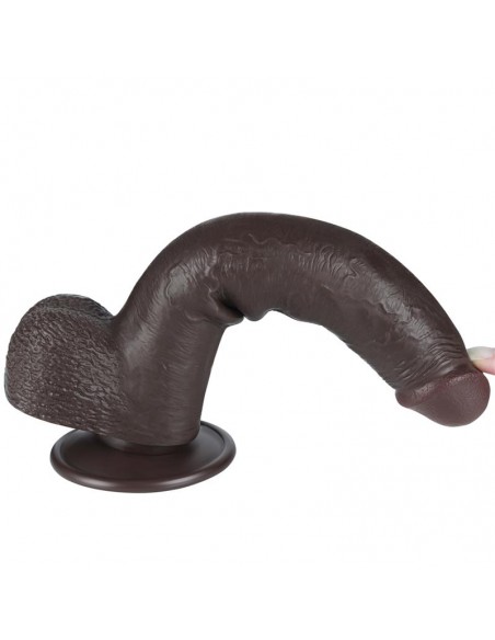 Dildo Dual Density Piel Deslizante Retractil 9