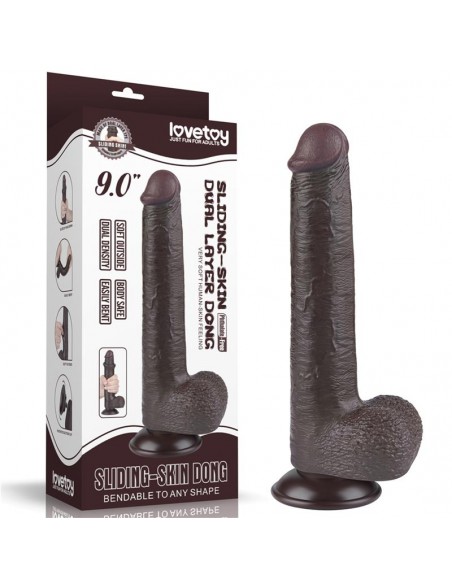 Dildo Dual Density Piel Deslizante Retractil 9