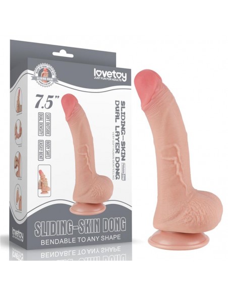 Dildo Dual Layer Piel Deslizante Retractil 75