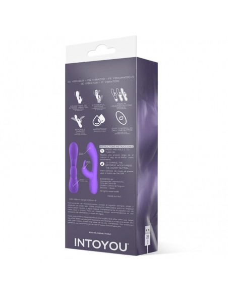 Mauve Vibrador Unibody Silicona Liquida USB Purpura