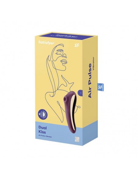 Dual Kiss Succionador y Vibrador 2 en 1 Rojo Vino