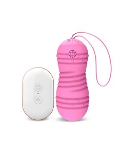 Hiibo Huevo Vibrador con Rotacion Control Remoto USB Silicona Rosa 2