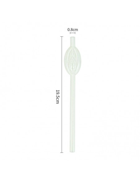 Pajita de Vagina Brilla en la Oscuridad Pack de 9