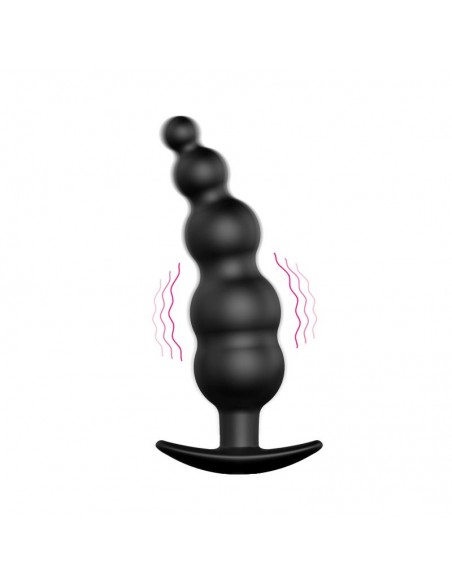 Vibrador Anal Burbujas Negro con Control Remo cl70