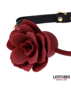Mordaza Bola Silicona Transpitable Adorno Rosa Ajustable 47 56 cm 2
