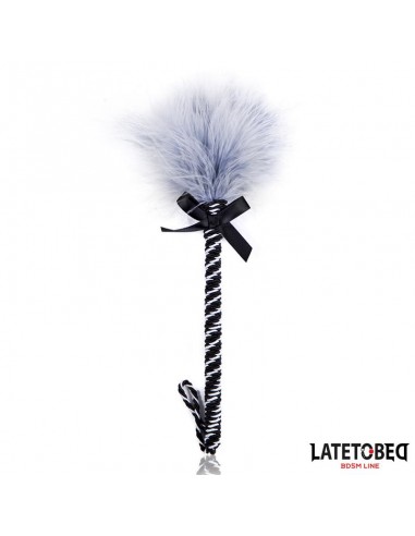 Plumero con Lazo Gris y Negro 25cm