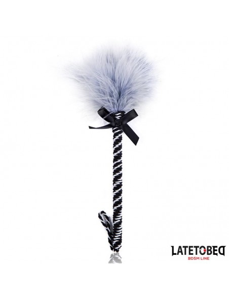 Plumero con Lazo Gris y Negro 25cm
