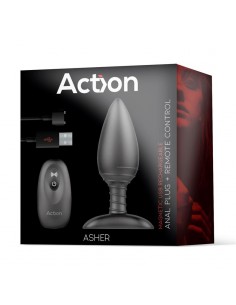 Asher Plug Anal con Control Remoto USB Magnetico Negro 2