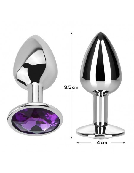 Plug Anal con Joya Purpura Amatista Talla L Aluminio