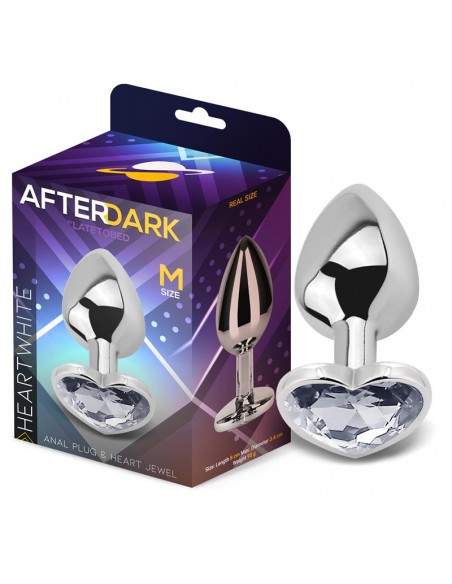 Plug Anal con Joya de Corazon Blanco Talla M