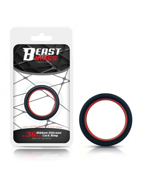 Anillo para el Pene 100 Silicona Solida 36 cm Rojo y Negro