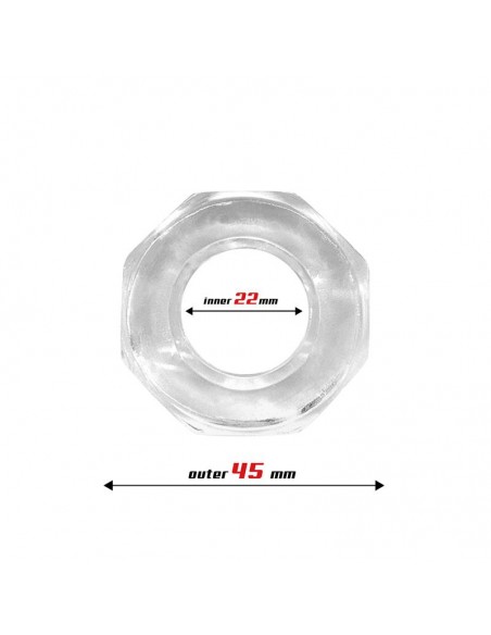 Anillo para el Pene Super Flexible Poligonal 22 cm Transparente