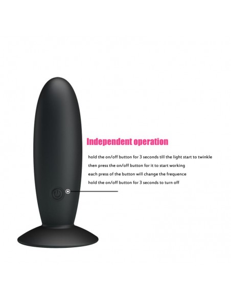 Plug Anal con Control Remoto Color Negro