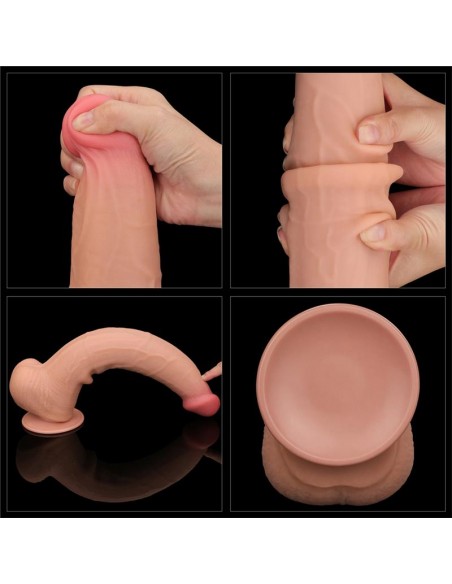 Dildo Dual Layer Piel Retractil 135