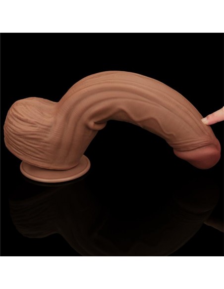 Dildo Dual Density Piel Deslizante Retractil 12