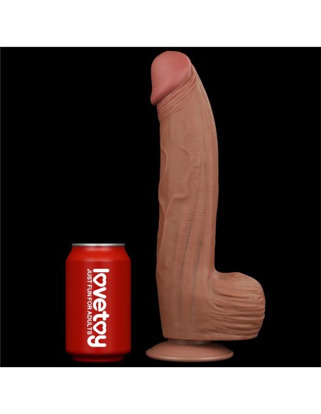 Dildo Dual Density Piel Deslizante Retractil 12
